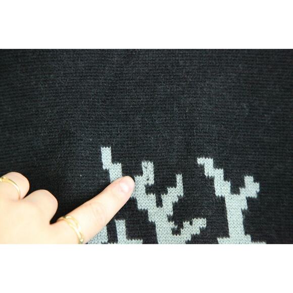 Vintage Abercrombie & Fitch Wool Sweater Mens XL Stag Head Deer Intarsia L/XL 48 - Picture 3 of 6